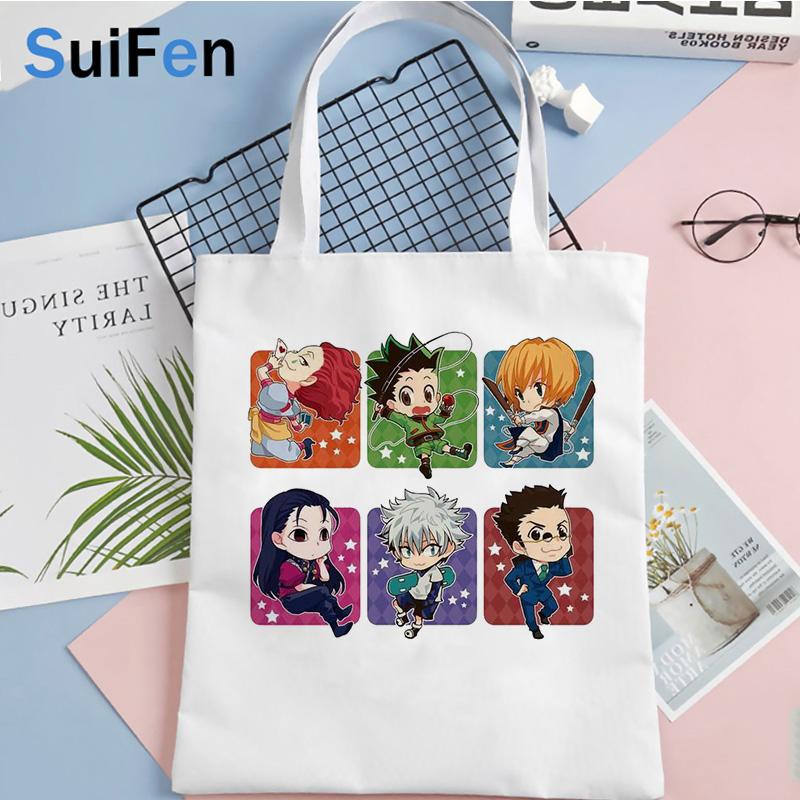 

hunter x hunter сумка для покупок покупатель джутовая сумка продуктовая сумка bolsa корзина мешок многоразовый тканый мешок cabas складной захват