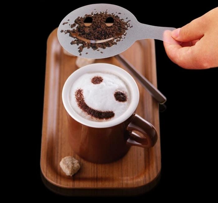 16Pcs/Set Coffee Mold Latte Cappuccino Barista Art Stencils Cake Duster Templates Coffee Accessories Milk Mold Coffe Decoration