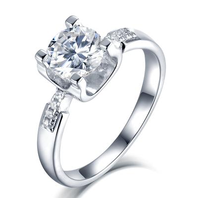 Echter 925 Sterling Silber 1.0ct D Farbe Moissanit Ring Runder Diamant Test Bestanden Moissanit Ringe Für Frauen Braut Schmuck Geschenke