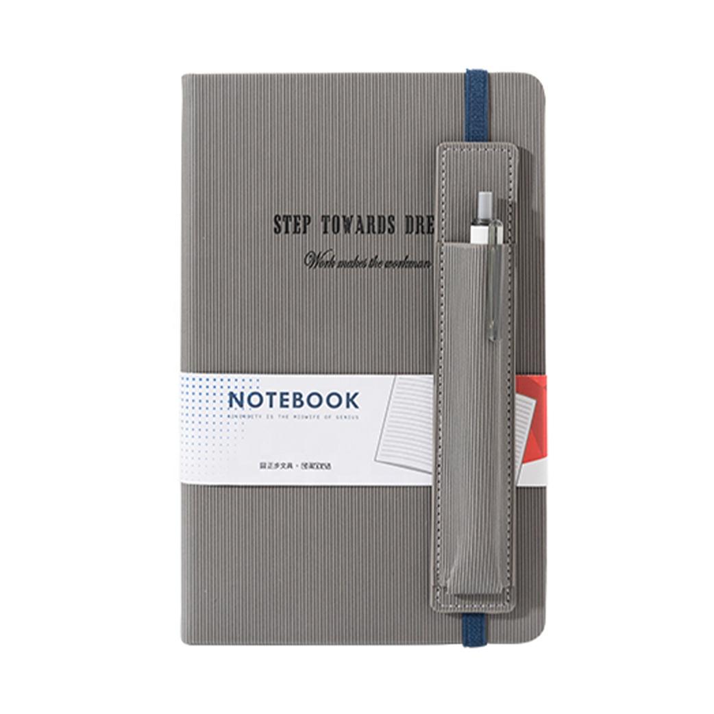 Wholesale Business Gift Notebook Custom Pu Leather 2026 Diary with Pen Hardcover Agenda Printing A5 Budget Planners Journal (Gray,A5)