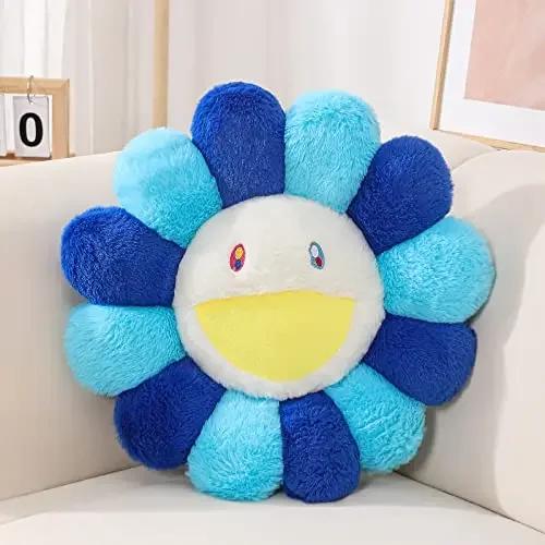 Aesthetic Sunflower Plush Pillow Cute Flower Stuffed Cushion Rainbow Floral Decorative Pillow Office Chair Back Pillow Decor