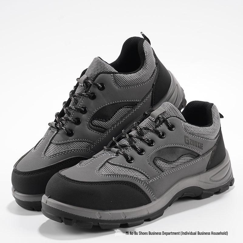 Men's Steel Toe Safety Shoes - Anti-Smash, Anti-Puncture, Breathable, Lightweight, Non-Slip, Wear-Resistant Work Footwear.