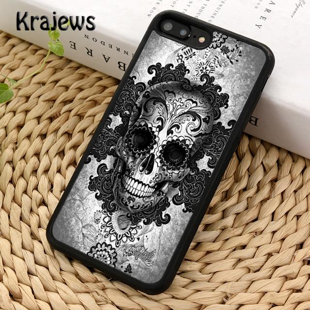 Krajews Mexican Sugar Skull Soft Phone Case Cover For iPhone 17 Air 16 15 14 plus 11 12 13 pro max coque Shell Fundas