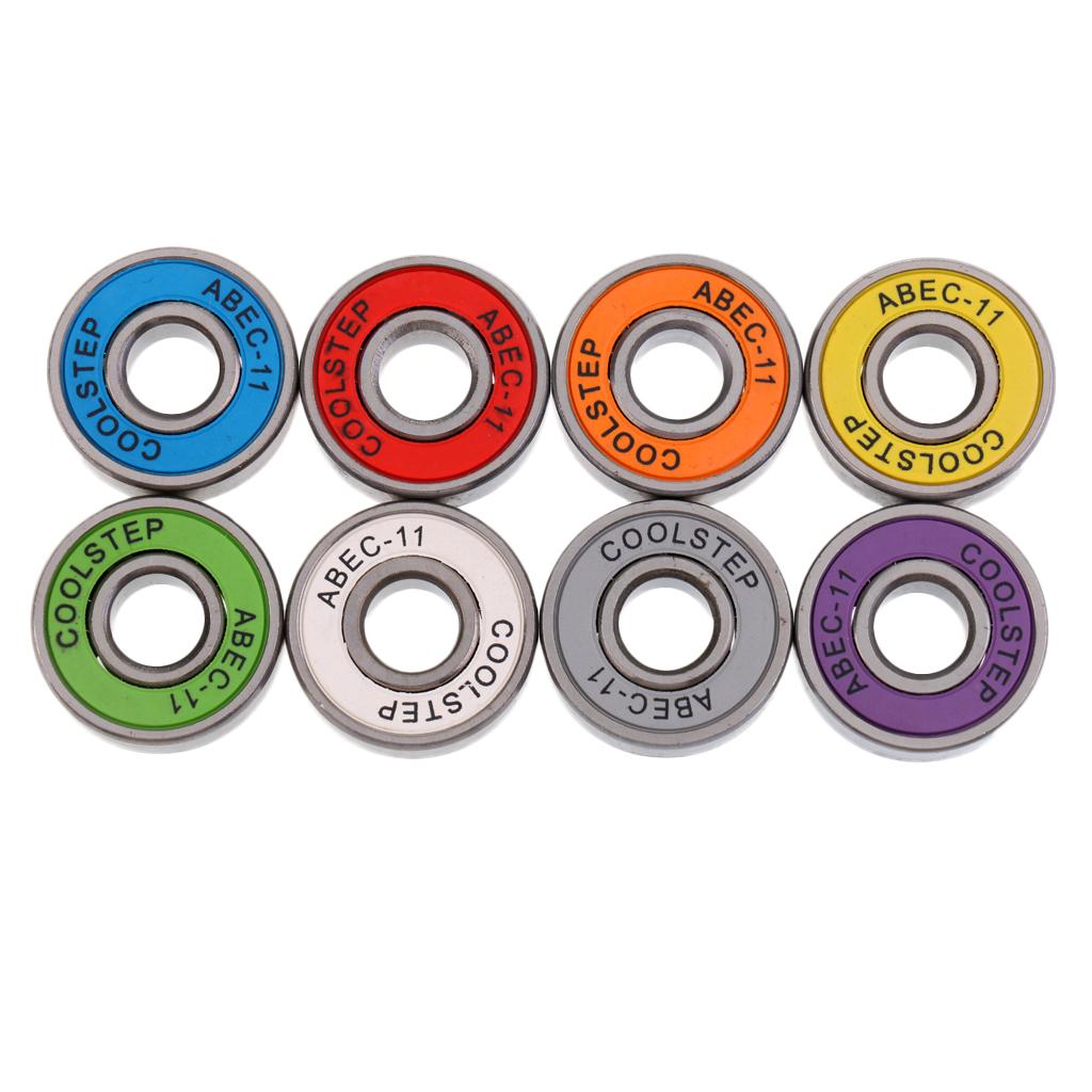 High Speed Skate Board Bearings Removable Rubber Shield Steel ABEC-11 for Inline and Roller Skates