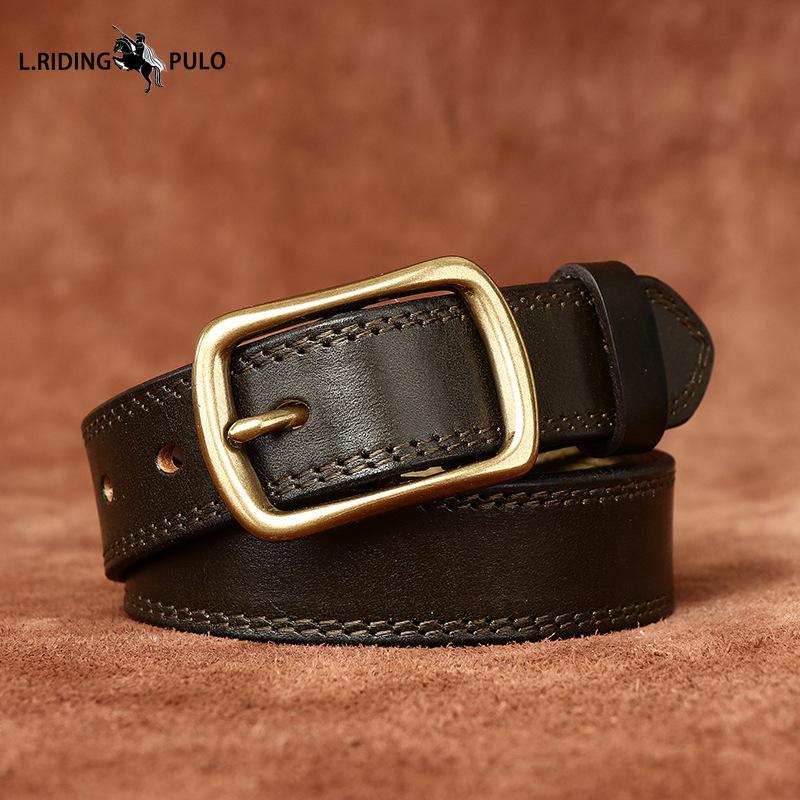 Retro Lady Style Belt for Women, Top Layer Cowhide, Retro Fashion, Versatile Denim Leather Belt