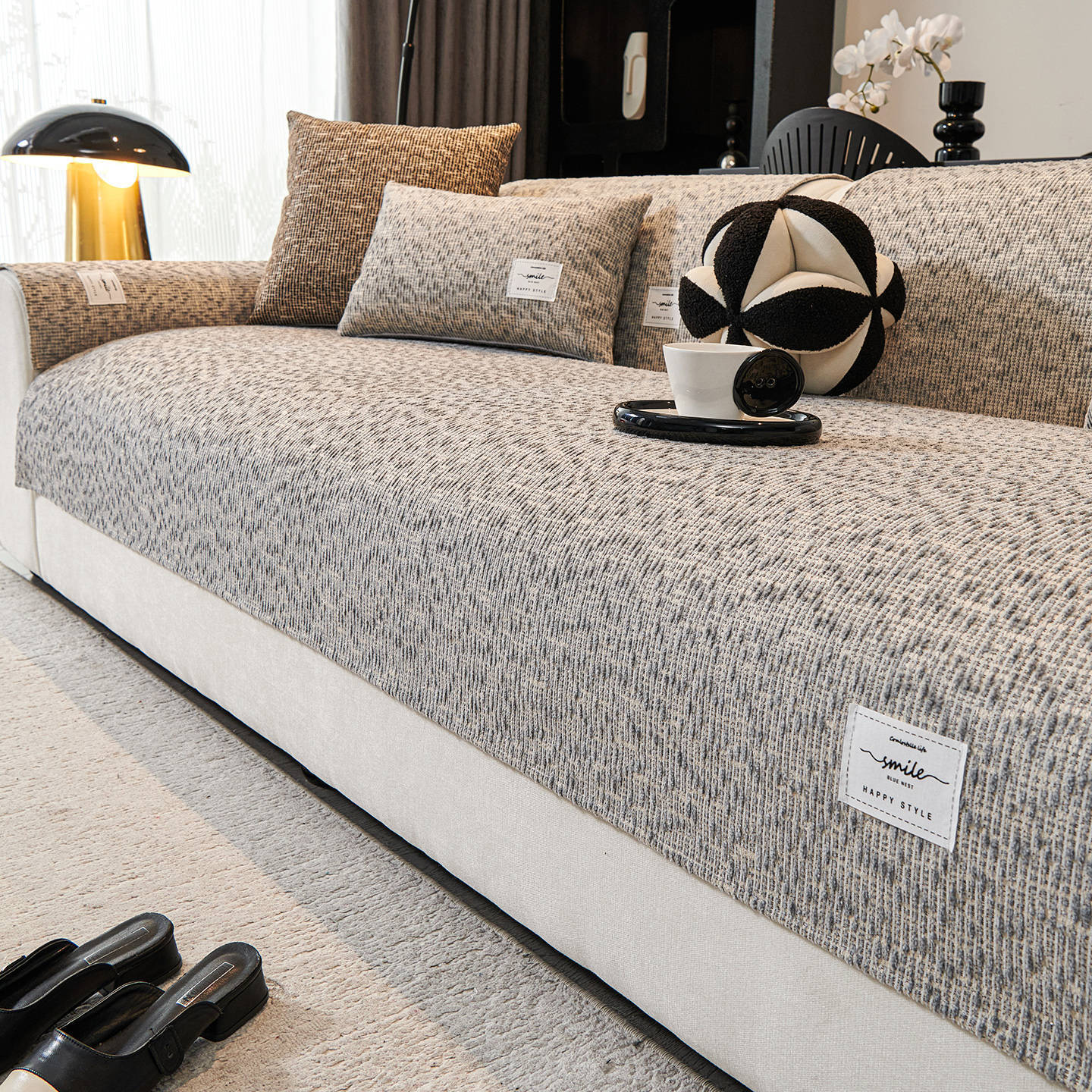 

Простая и Современная Подушка для Дивана Четыре Сезона Шенилл Новая Прямой Ряд Фиксированная Водонепроницаемая и Противоскользящая Ткань Чехла для Подушки Дивана 70x70cm