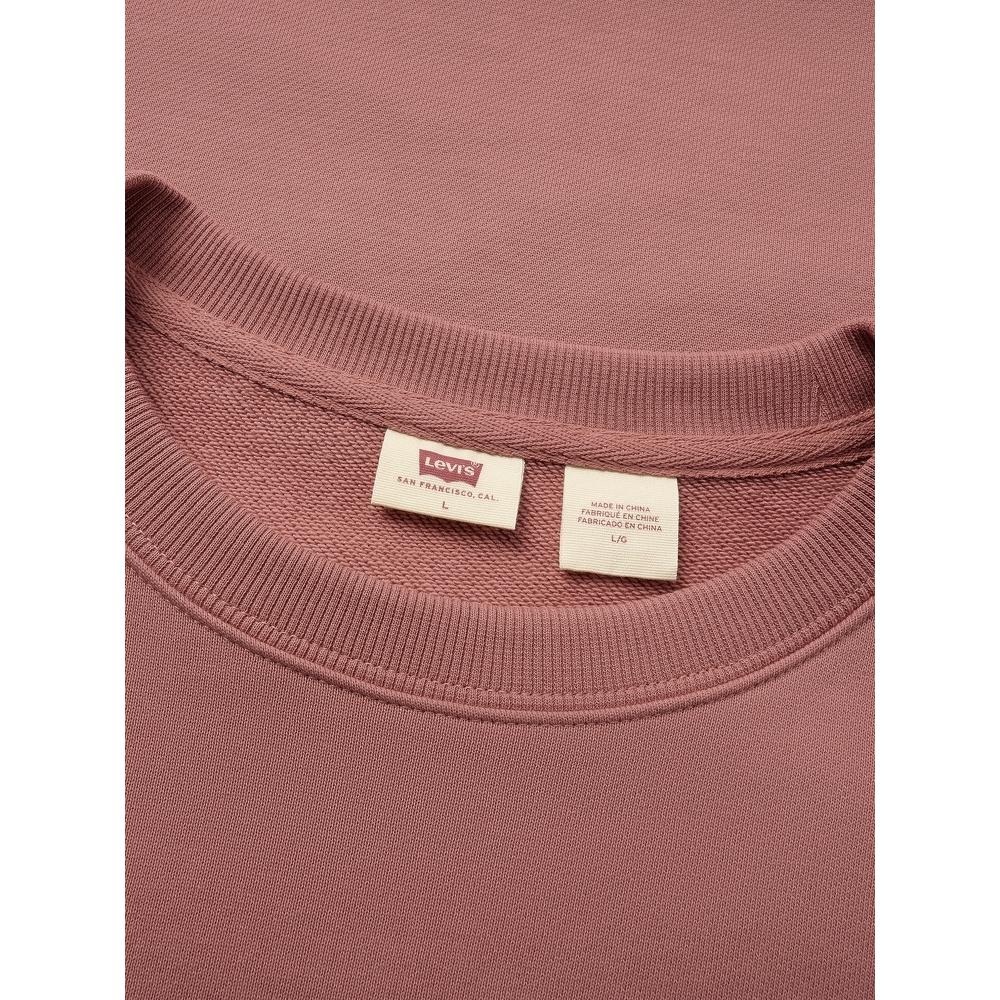 Levis Loose Casual Comfortable Letter Ribbed Crew Neck Long Sleeve Sweatshirt Men Sweatshirt Red-Brown 002Y3-0001