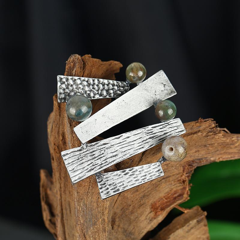 Retro brož z přírodního achátu, špičkový klasický temperament, literární a všestranná rostlinná jehlice, kabát, kardigan, korsážové doplňky