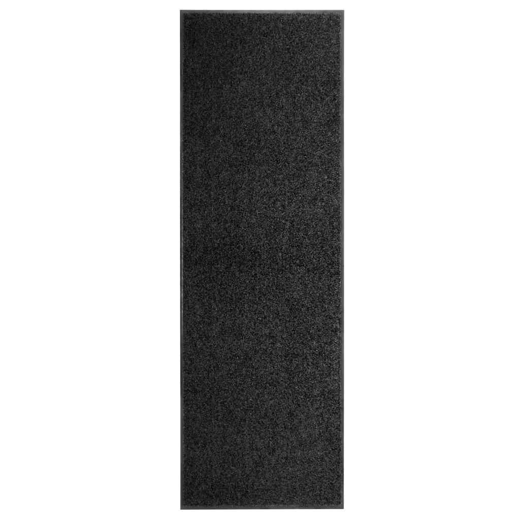 vidaXL Fußmatte Waschbar Schwarz 60x180 cm