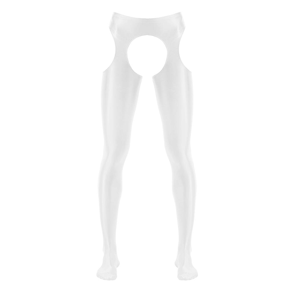 Collant Uomo con Taglio a Forcella Senza Cavallo Collant Lucidi a Vita Media Leggings