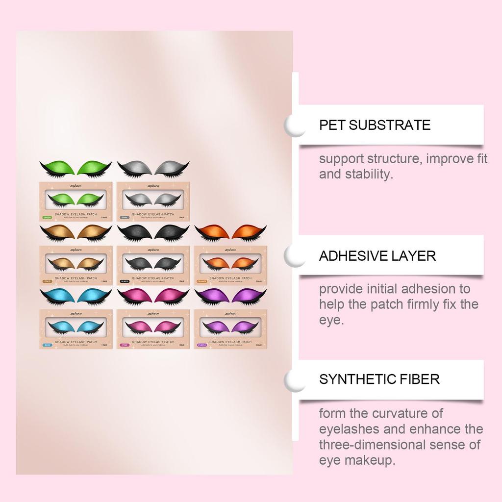 Zephoco Eyeshadow And Eyelash Stickers, Lazy Eye Shadow Eyelash Patch, 2-In-1 Reusable Eye Makeup Stickers Self-Adhesive Quick Makeup