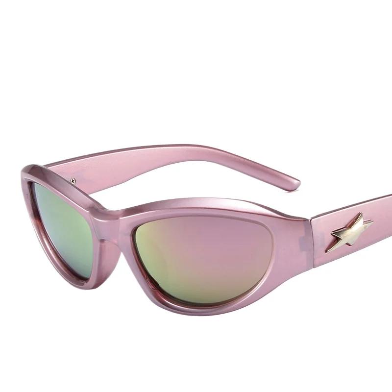 Women Y2k Sunglasses Vintage Punk Men's Sun Glasses Retro Oval Eyewear Outdoor Cycling Goggle UV400