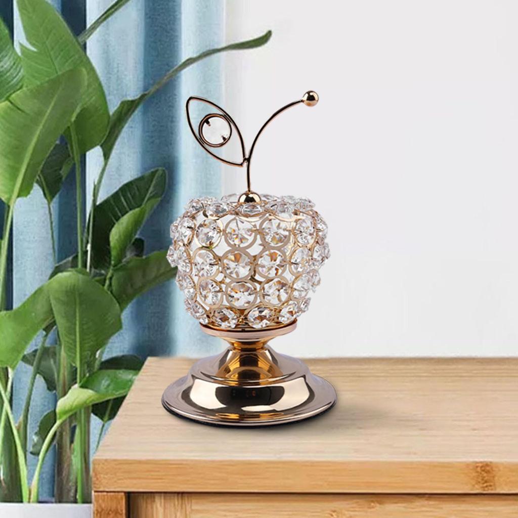 Beads Apples Modern Table Centerpiece Decor Artificial Fruit Figurine Statue Crystal Ornament for