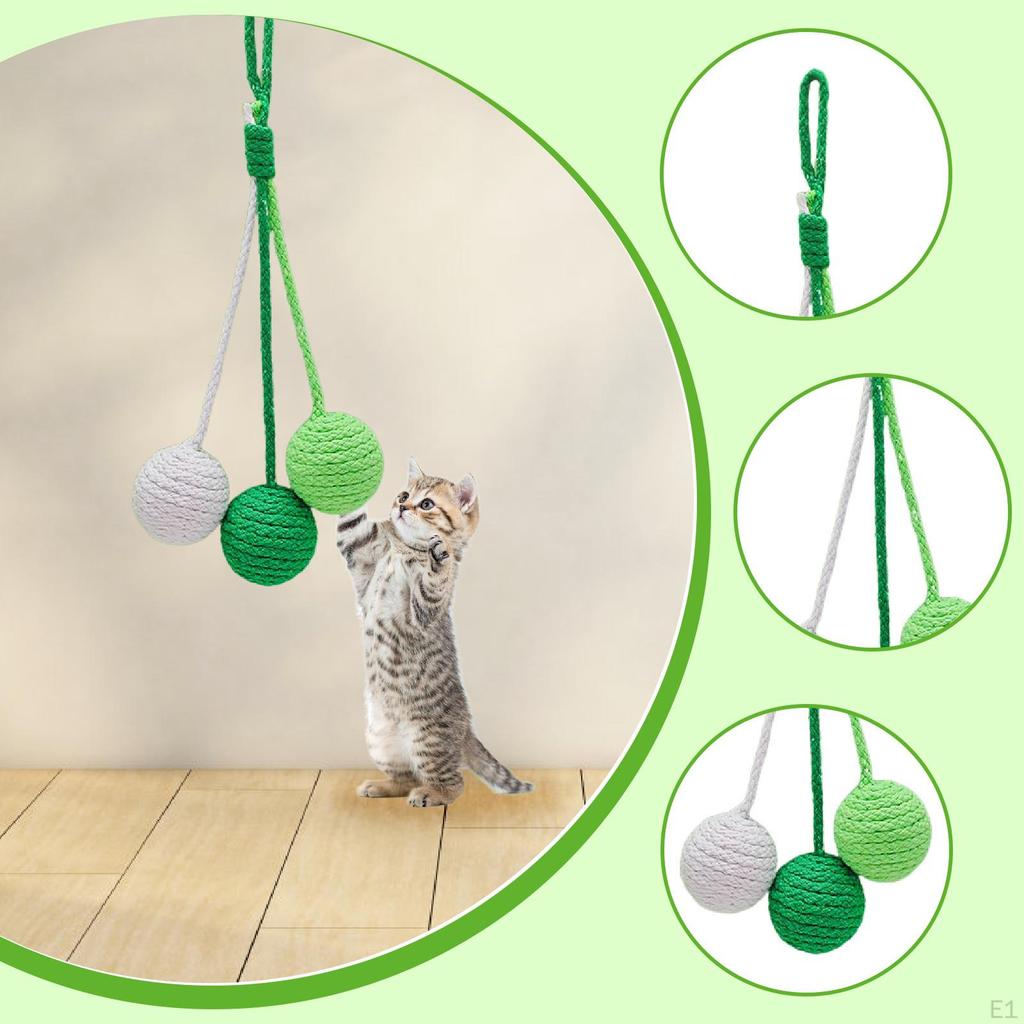 Cat Scratcher with Sisal Ball, Protects Sofa, Scratches Floor, Entertains And Exercises, Hanging