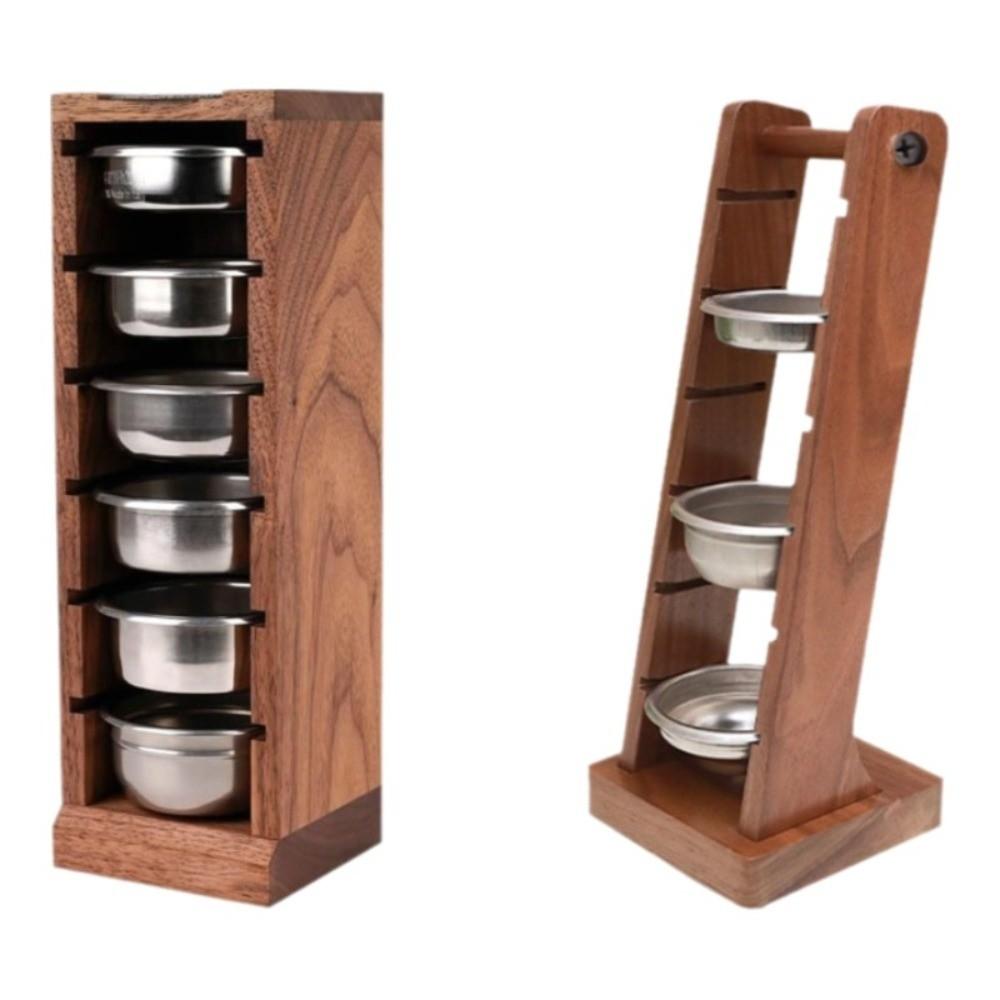Wooden Coffee Bowl Filter Storage Rack Walnut Barista Tools  Cafe Supplies