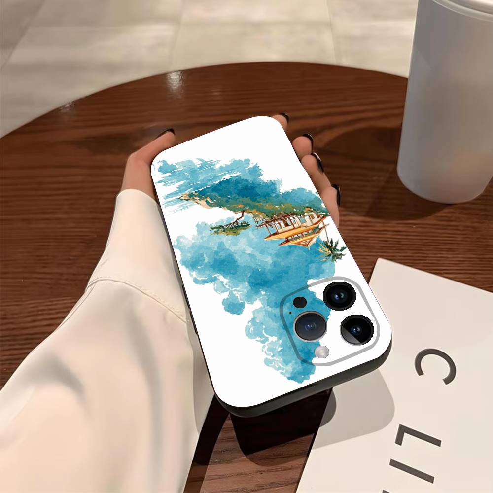 By The Mountainside Phone Case For iPhone 17,16,15,14,13,12,11,Pro,X,XS,Max,Plus Soft Black Cover