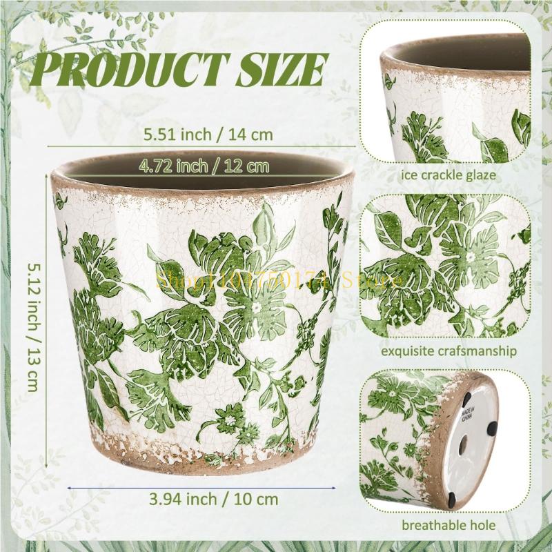 Retros Ceramic Planter Featuring Drainage Hole for Plant Health Indoor Outdoor Use top sale