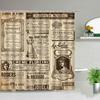 London Big Ben Shower Curtain European Style Red Tram Telephone Hall Scenery Old Newspaper Bath Screen Bathroom Curtain Box