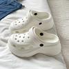 thick-soled hole shoes, outer bag head slippers, non-slip soft-soled height-enhancing women's shoes