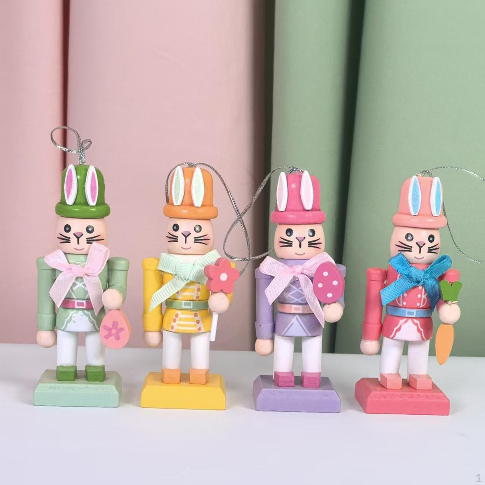 4 Pieces Christmas Nutcracker Hanging Ornaments Decoration Arts Crafts Puppet