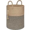 Woven Laundry Hamper Basket, Large Capacity Storage Basket for Clothes, Blankets, Underwear, Living Room Bedroom Home Organization Basket