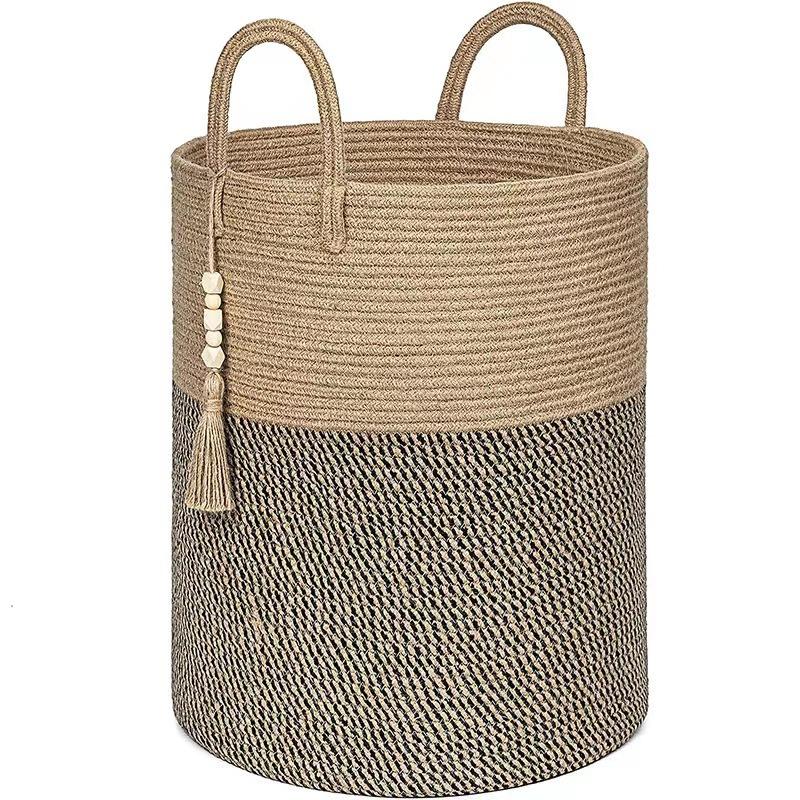 

Rope Storage Basket for Dirty Clothes Extra Large Household Storage Bin for Toys Suitable for Bedroom Living Room Balcony 38x50cm
