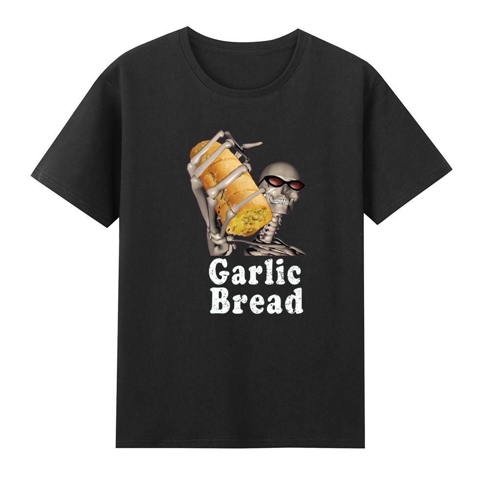 Garlic Bread Skeleton Funny Skull Hold Bread Pattern Quote Vintage Unisexs Tshirt S