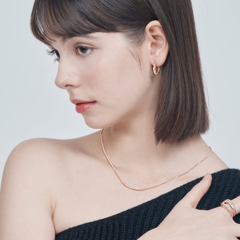 ELLE Jewelry 14K Ella Twist Cubic Earrings (Gold Filled) ELGPEE503