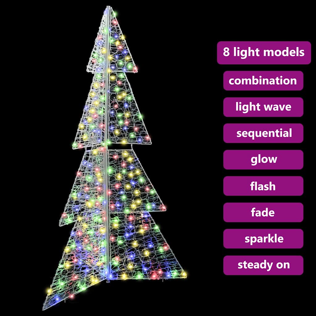 Christmas Tree with 240 Multicolor LEDs 180 cm Acrylic