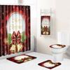 Christmas Bathroom Shower Curtain Bath Towel Floor Mat Five-Piece Set Bathroom Toilet Carpet Shower Foot Mat