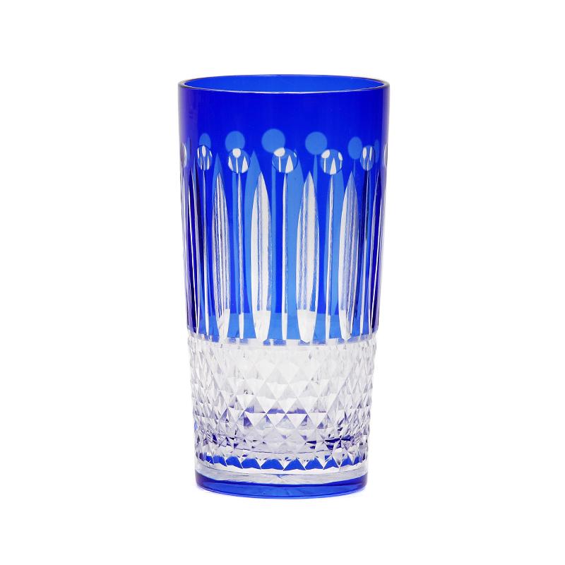 Edo Kiriko Blue Wine Drinking Glass Cup Lead-free Crystal Glass Blue Hand-blown Hand-carved Glasses Best Gift For Wedding