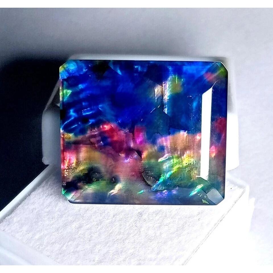 Stunning Opal-Like Organic Ammolite Doublet Natural 30+ Ct Certified Gemstone