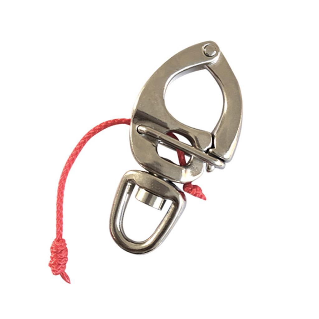 Stainless Steel Flag Clips for Flagpole Rope 3.7Inch Swivel Snap Hook Flag Pole Clips Diving Clips Spring Hooks
