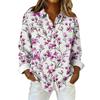 Women's Fashionable Casual Printed Long-Sleeved Button-Up Shirt