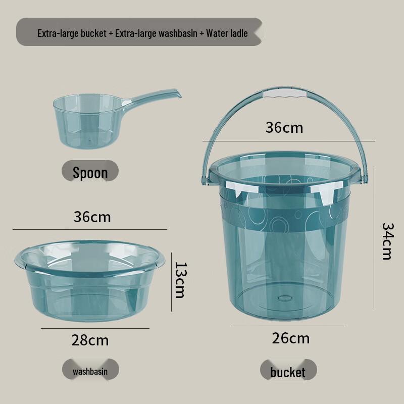 Thickened Plastic Household Bucket and Basin Set