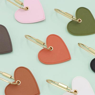 Fashion Leather Love Heart Shape Pendant Portable Car Keychain Pendant