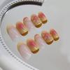 Summer Nail Patch Flower Removable Nail French Smudge Wearing Nail Three-dimensional Nail Patch Simple 24 pieces