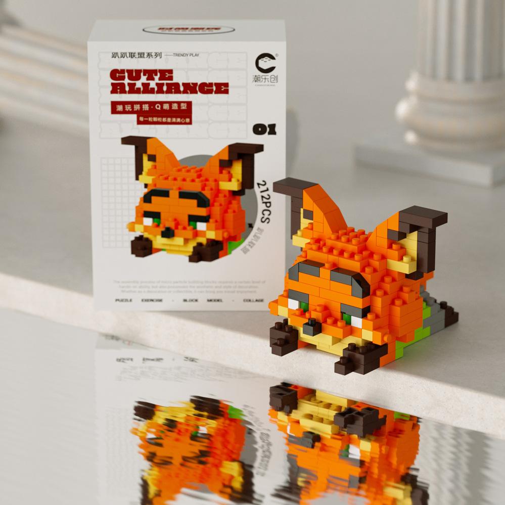 Süßer Mini auf der Vorderseite liegend Disney Mickey Bausteine Batman Kleiner Panda Stein 3D Süße Kuromi Sanrio Modell Spielzeug Für Kinder Geschenk