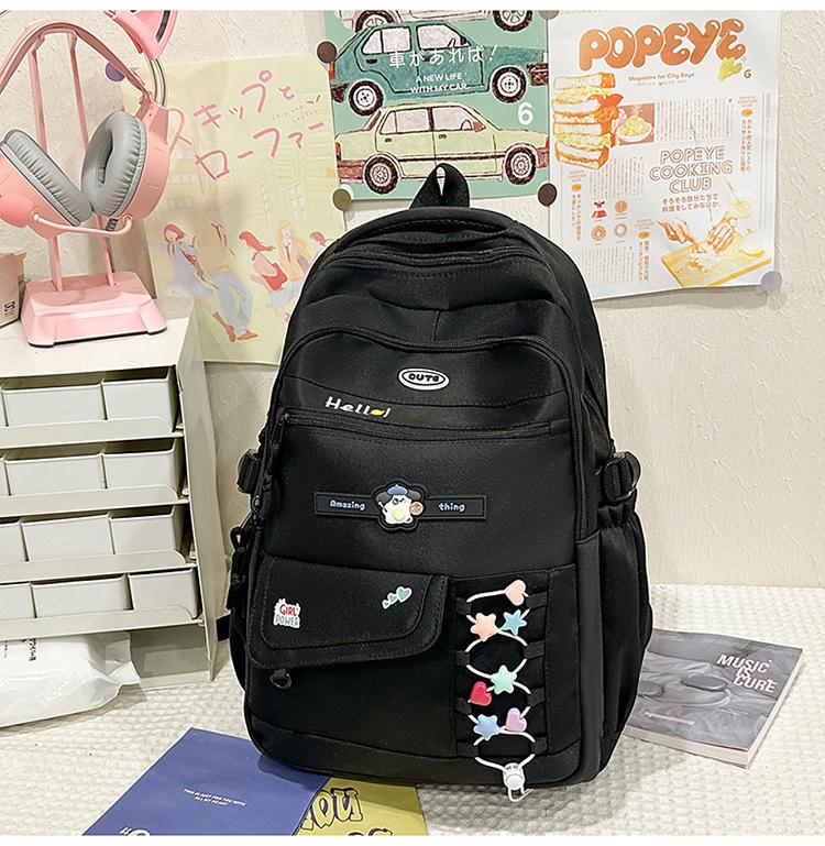 Schoolbag Korean New Contrasting Color Backpack Female Student Schoolbag Large Capacity Cute College Style High Value Casual Backpack