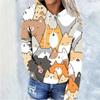 Womens Oversized Hooded Sweatshirt With Christmas Print 3D Digital Loose Fit Long Sleeve Casual Top