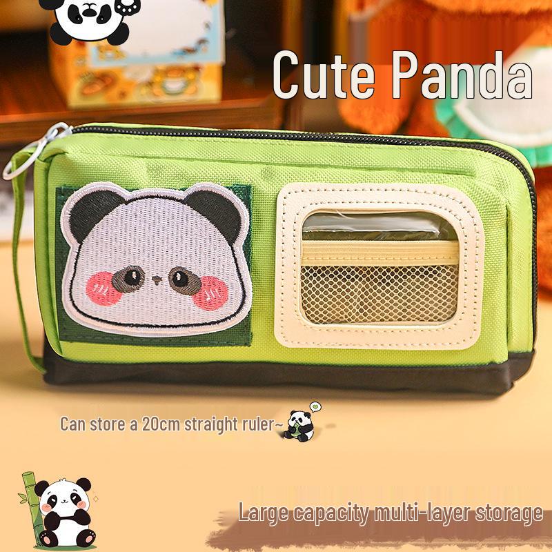 Little Bear Velcro Multi-functional Cartoon Pencil Case for Primary School Students