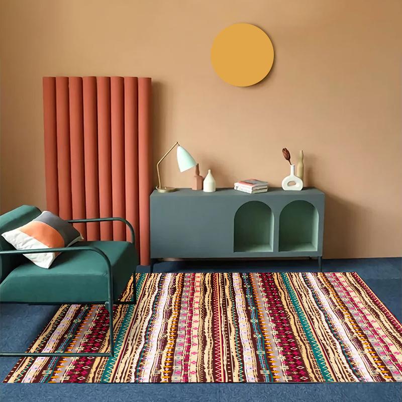 Modern Trendy Bohemian Living Room Rug, Teenage Aesthetic Room Decor Furry Large Rug, Kitchen Bathroom Non-slip Floor Mat