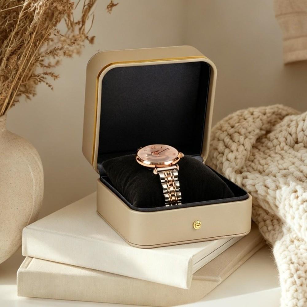 With Watch Pillow Watch Holder Box Gold Trim Gift Packaging Case Luxury Jewelry Organizer Bracelet
