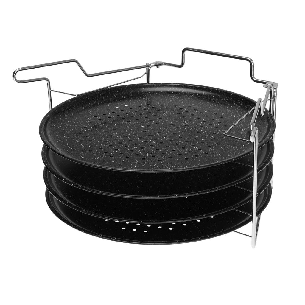 Zestaw 4 form do pizzy 32cm ze stelażem KINGHOFF KH-1553