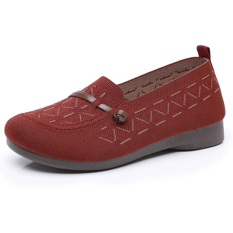 

Модная весенняя обувь женская новая легкая обувь на плоской подошве модная для женщин среднего и пожилого возраста дышащая с мягкой подошвой женская повседневная обувь 36 красный