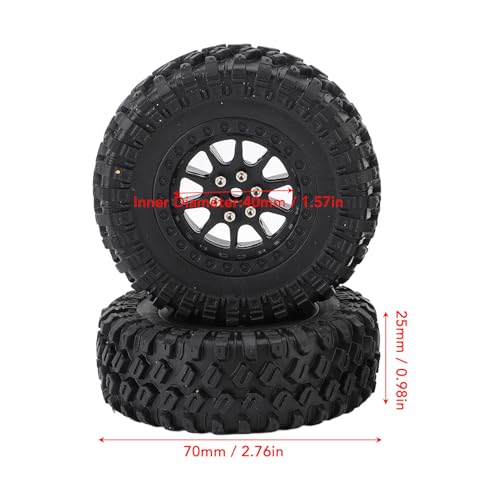 Ongwan RC Wheel Tires, Rubber, Durable, for Remote Control Cars, Compatible with MN82 LC79, Enhanced Traction, Stylish Design, Easy Installation (Blac