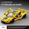1:22 McLaren P1 GTR Supercar Alloy Metal Diecast Model Car Sound & Light High Simulation Model Vehicle Gifts With Boyfirend Box