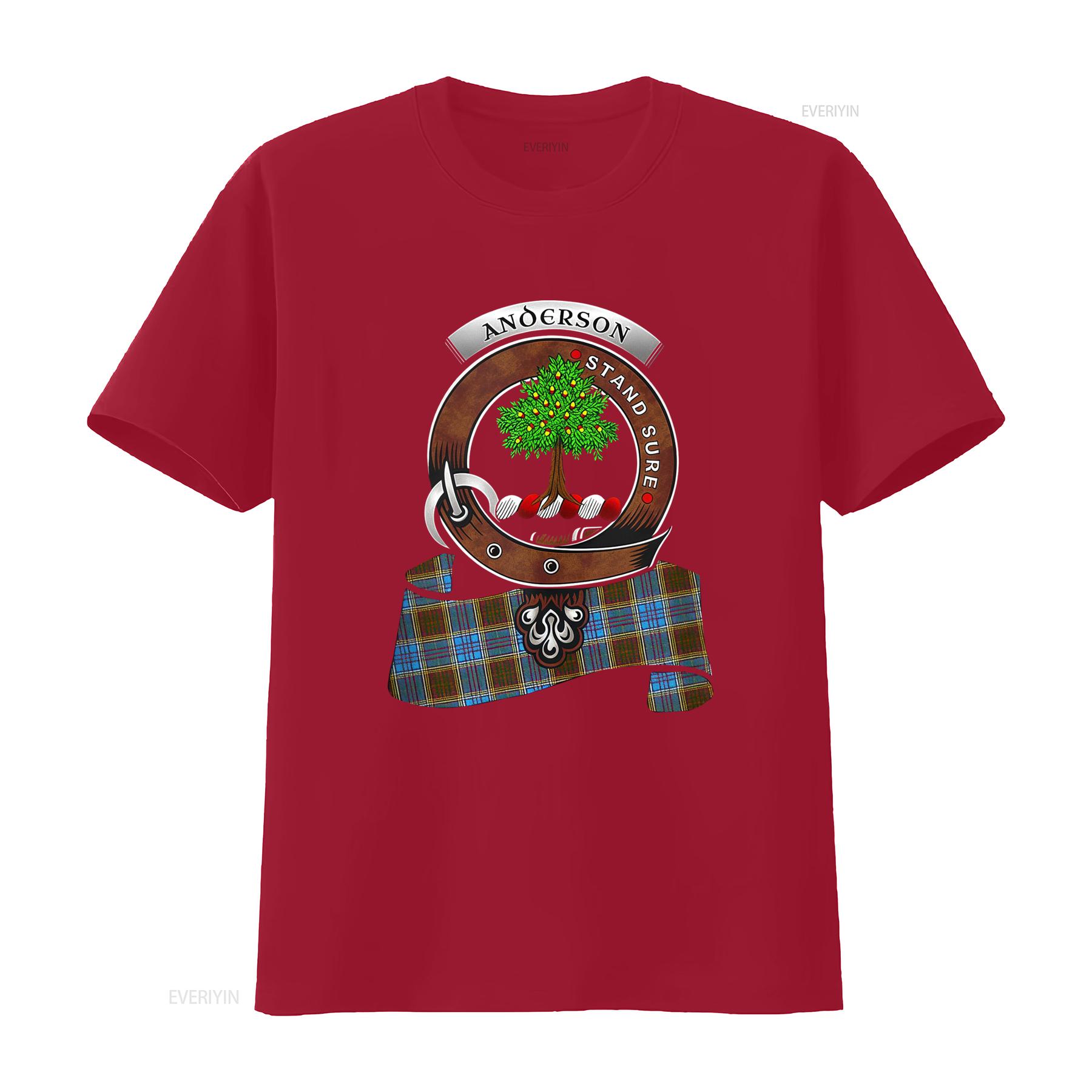Anderson Scottish Clan Badge Tartan T Shirt Stand Sure Design Premium Quality Unique Print for Mens Fashion vintage Washed S