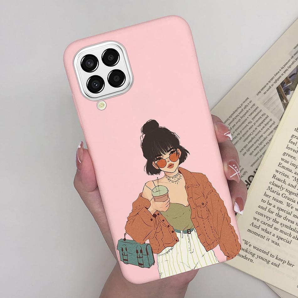 For Samsung Galaxy M33 5G Case Heart Cartoon Silicone Matte Shockproof Phone Cover For SamsungM33 GalaxyM33 M 33 Funda Shell TPU