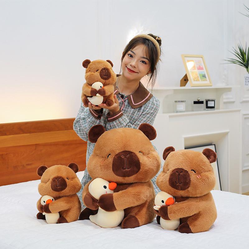 Adorable Soft Plush Capybara Doll For Kids Cute Cartoon Yellow Duck Design